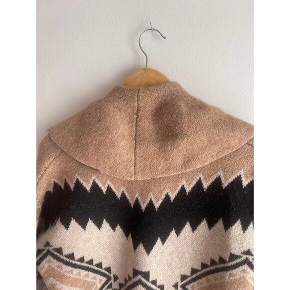 Tahari Western Tribal Print With Bohemian Flair Open Cardigan Medium Sweater - Picture 5 of 9